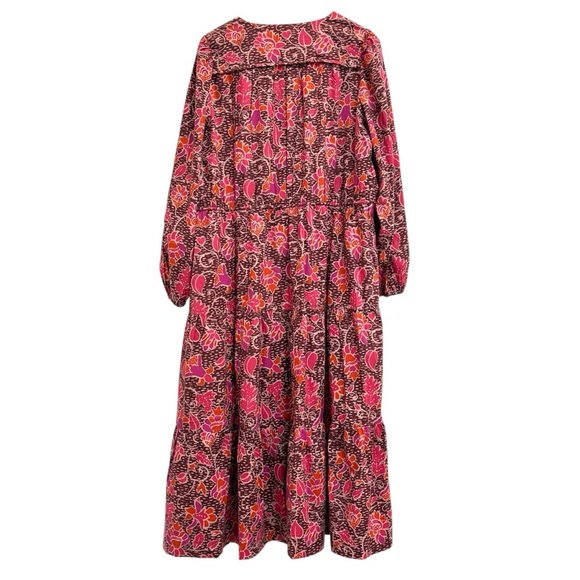 Summersalt Countryside Poplin Button Down Midi Dress Vineyard Blooms Pinot 2X - Picture 6 of 16